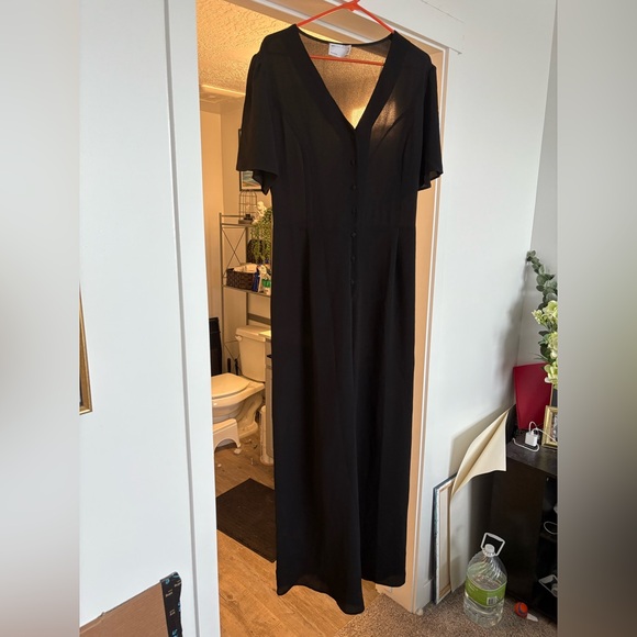 ASOS Design | Tall Short Sleeve Tea Culotte Black Jumpsuit - Picture 8 of 11